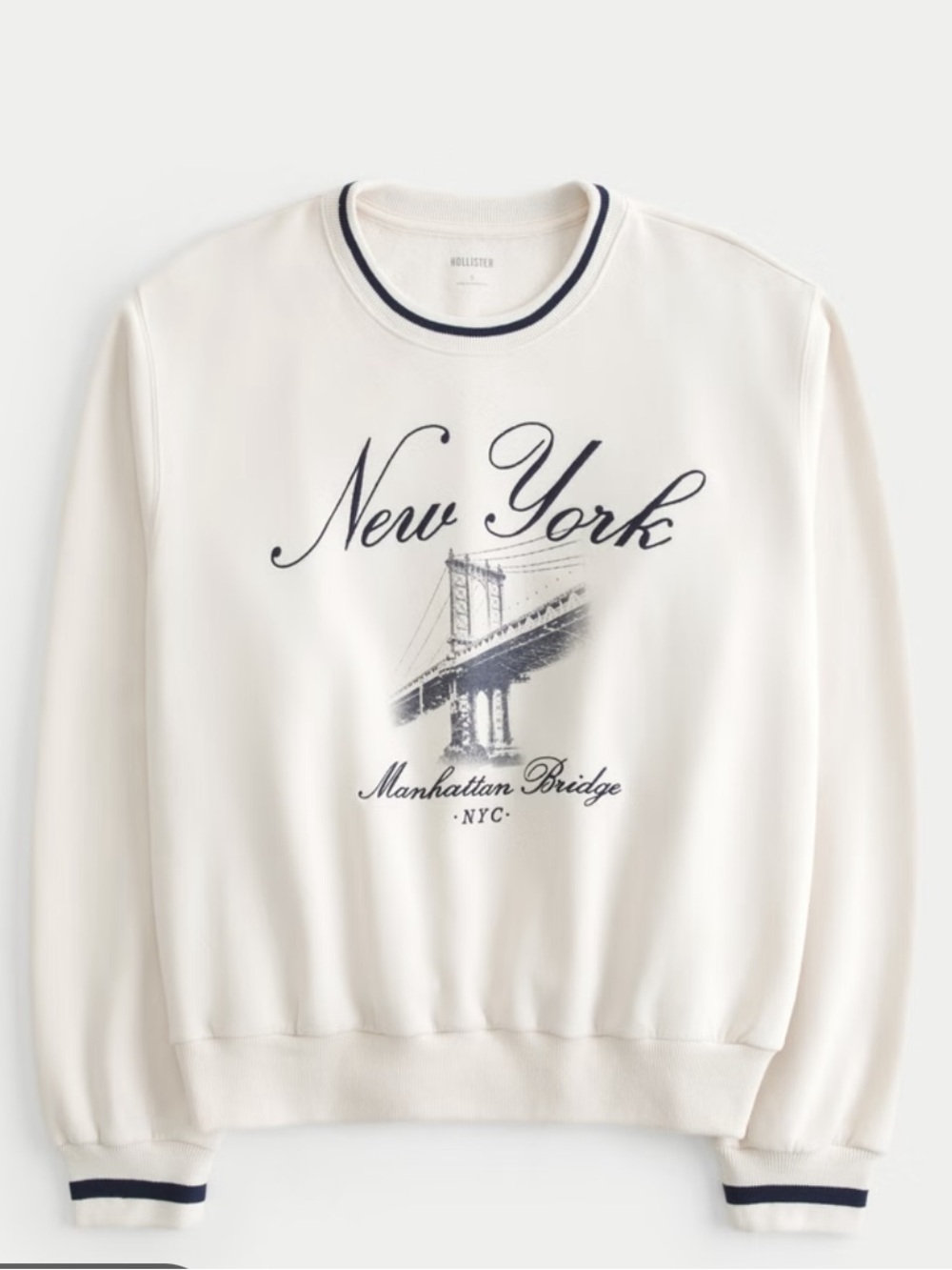 Hollister Natural Easy New York Graphic Crew Sweatshirt